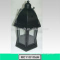 European Style Black Wrought Iron Garden Candle Lantern